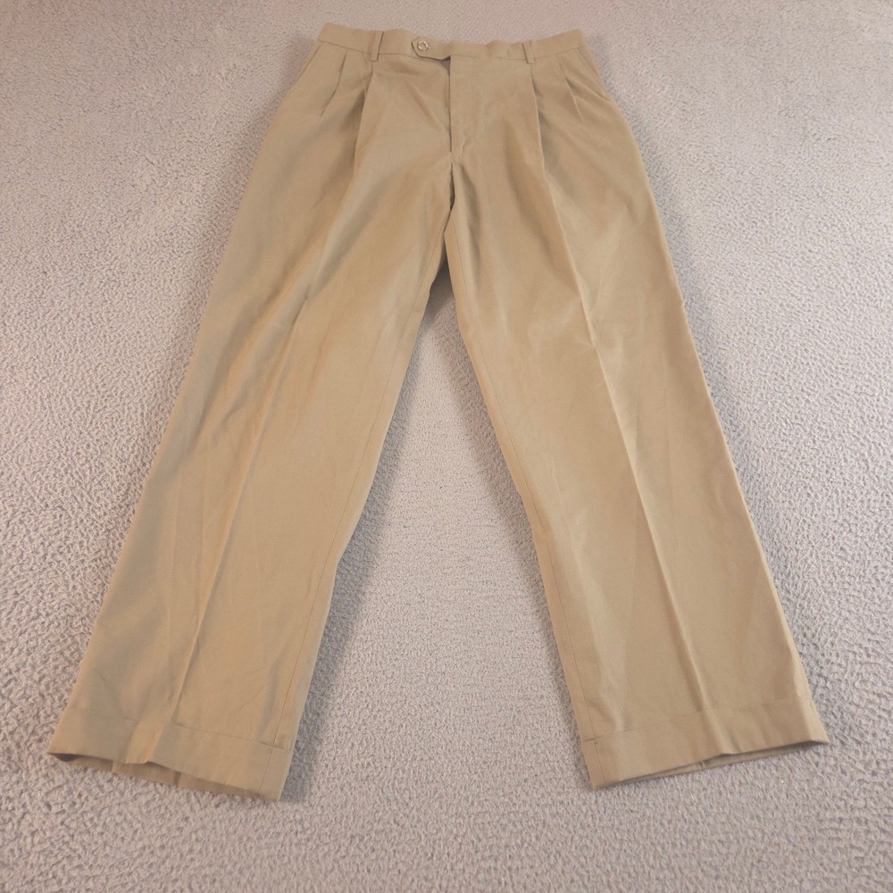 Ballin Pants Mens 36x33 Comfort-EZE Straight Leg Pleated Cotton Stretch Cuffed
